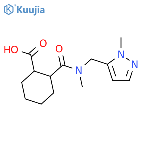 2-{methyl(1-methyl-1H-pyrazol-5-yl)methylcarbamoyl}cyclohexane-1-carboxylic acid structure