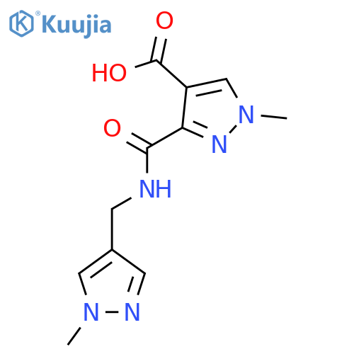 1-Methyl-3-(((1-methyl-1H-pyrazol-4-yl)methyl)carbamoyl)-1H-pyrazole-4-carboxylic acid structure