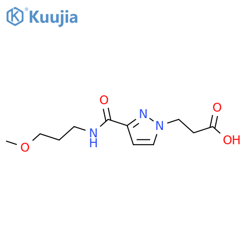 3-{3-(3-methoxypropyl)carbamoyl-1H-pyrazol-1-yl}propanoic acid structure