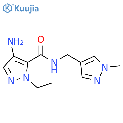4-amino-1-ethyl-N-(1-methyl-1H-pyrazol-4-yl)methyl-1H-pyrazole-5-carboxamide structure