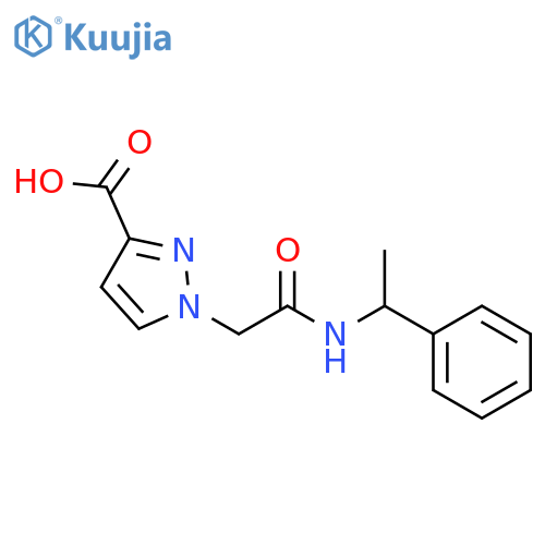 1-{2-oxo-2-[(1-phenylethyl)amino]ethyl}-1H-pyrazole-3-carboxylic acid structure