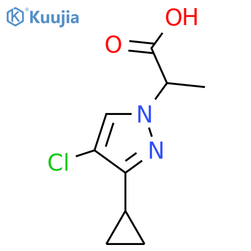 2-(4-Chloro-3-cyclopropyl-1H-pyrazol-1-yl)propanoic acid structure