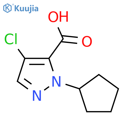 4-Chloro-1-cyclopentyl-1H-pyrazole-5-carboxylic Acid structure