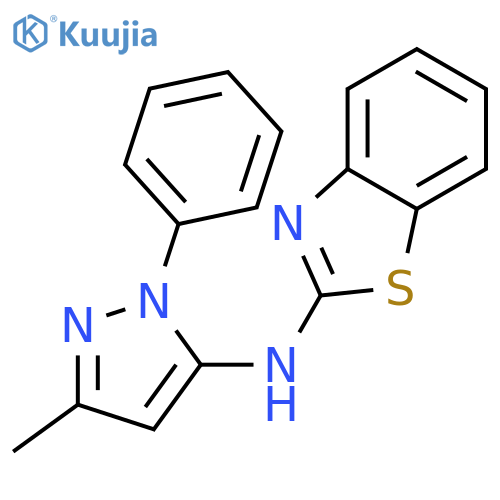 N-(3-methyl-1-phenyl-1H-pyrazol-5-yl)-1,3-benzothiazol-2-amine structure
