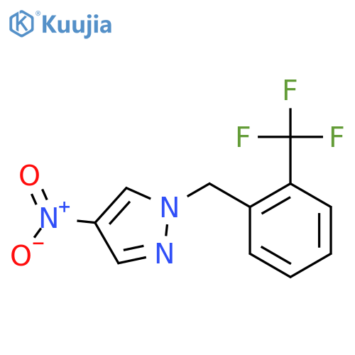 4-Nitro-1-{[2-(trifluoromethyl)phenyl]methyl}-1H-pyrazole structure