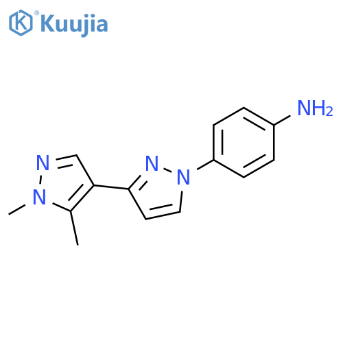 4-3-(1,5-dimethyl-1H-pyrazol-4-yl)-1H-pyrazol-1-ylaniline structure