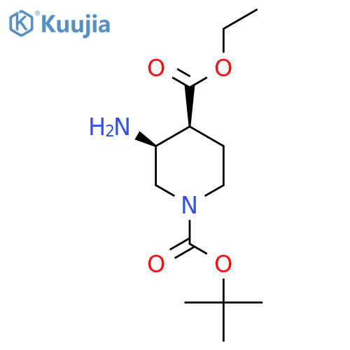 O1-tert-butyl O4-ethyl (3S,4S)-3-aminopiperidine-1,4-dicarboxylate structure