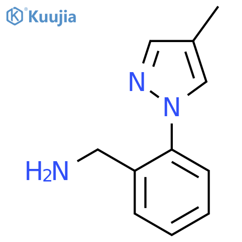 [2-(4-methylpyrazol-1-yl)phenyl]methanamine structure