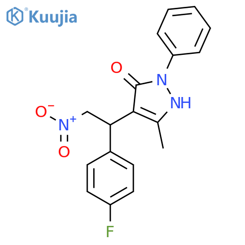 4-[1-(4-fluorophenyl)-2-nitroethyl]-3-methyl-1-phenyl-1H-pyrazol-5-ol structure