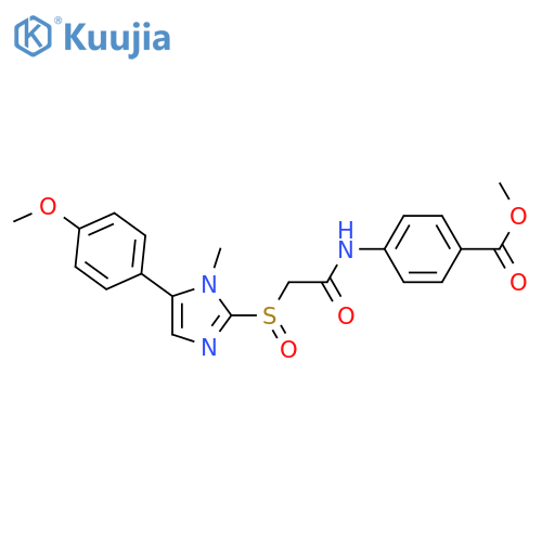 methyl 4-(2-{[5-(4-methoxyphenyl)-1-methyl-1H-imidazol-2-yl]sulfinyl}acetamido)benzoate structure