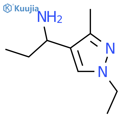 1-(1-ethyl-3-methyl-1H-pyrazol-4-yl)propan-1-amine structure