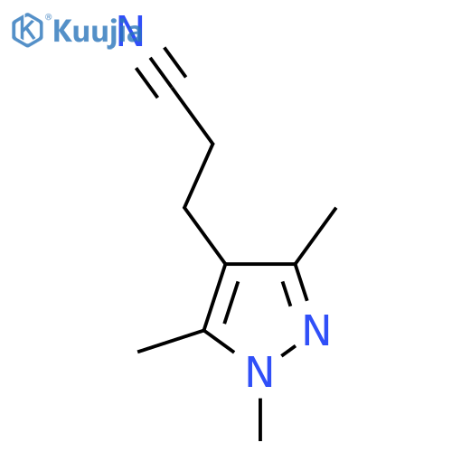 3-(trimethyl-1H-pyrazol-4-yl)propanenitrile structure