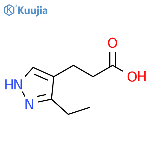 3-(5-ethyl-1H-pyrazol-4-yl)propanoic acid structure