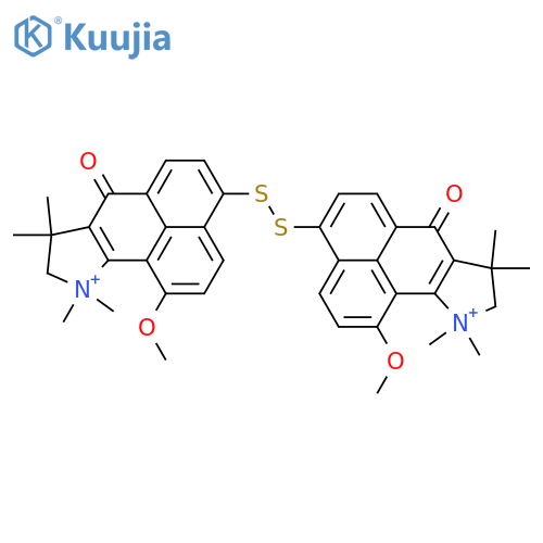 4,4'-Dithiobis[7,8,9,10-tetrahydro-1-methoxy-8,8,10,10-tetramethyl-7-oxonaphth[1,8-fg]indolium] structure