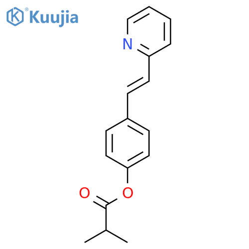 4-[(E)-2-(pyridin-2-yl)ethenyl]phenyl 2-methylpropanoate structure