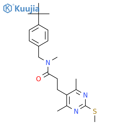 N-[(4-tert-butylphenyl)methyl]-3-[4,6-dimethyl-2-(methylsulfanyl)pyrimidin-5-yl]-N-methylpropanamide structure