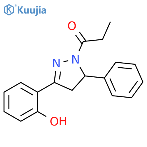 1-[3-(2-hydroxyphenyl)-5-phenyl-4,5-dihydro-1H-pyrazol-1-yl]propan-1-one structure