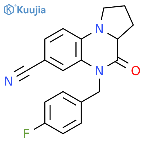 5-(4-Fluorobenzyl)-4-oxo-1,2,3,3a,4,5-hexahydropyrrolo1,2-aquinoxaline-7-carbonitrile structure