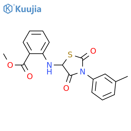 methyl 2-{[3-(3-methylphenyl)-2,4-dioxo-1,3-thiazolidin-5-yl]amino}benzoate structure