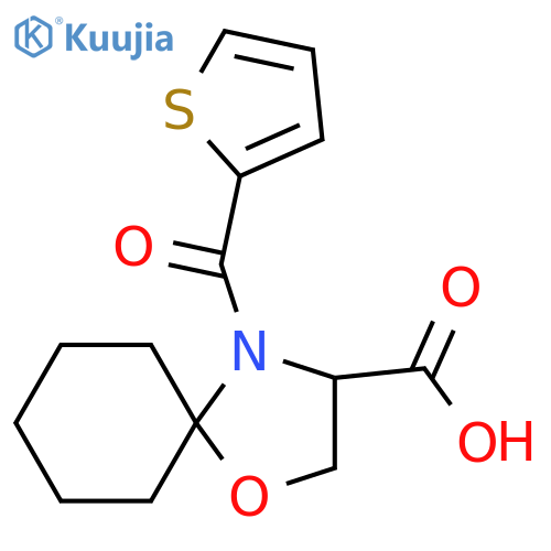 4-(Thiophene-2-carbonyl)-1-oxa-4-azaspiro[4.5]decane-3-carboxylic acid structure