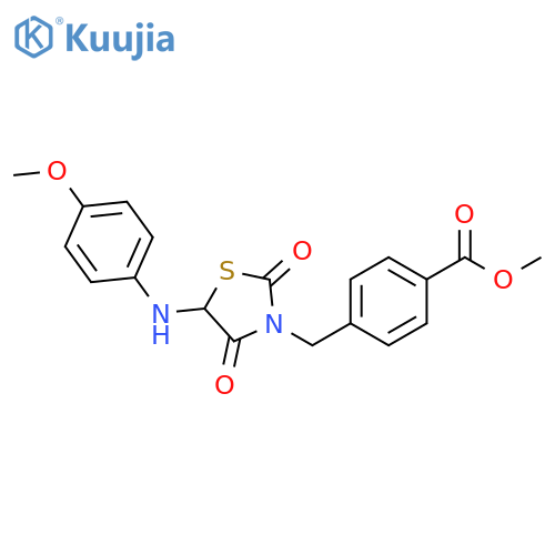 methyl 4-({5-[(4-methoxyphenyl)amino]-2,4-dioxo-1,3-thiazolidin-3-yl}methyl)benzoate structure