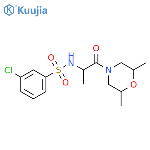3-chloro-N-[1-(2,6-dimethylmorpholin-4-yl)-1-oxopropan-2-yl]benzene-1-sulfonamide structure