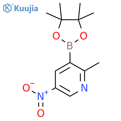 2-methyl-5-nitro-3-(tetramethyl-1,3,2-dioxaborolan-2-yl)pyridine structure