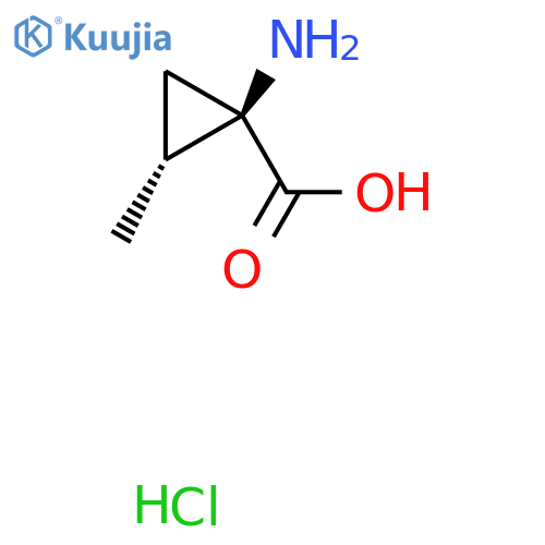 rac-(1R,2R)-1-amino-2-methylcyclopropane-1-carboxylic acid hydrochloride structure
