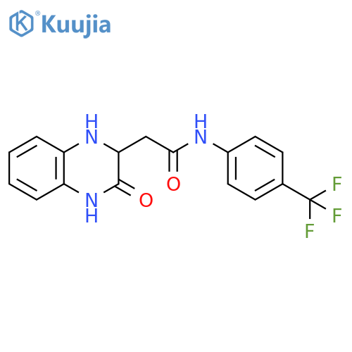 2-(3-oxo-1,2,3,4-tetrahydroquinoxalin-2-yl)-N-[4-(trifluoromethyl)phenyl]acetamide structure
