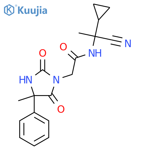 N-(1-cyano-1-cyclopropylethyl)-2-(4-methyl-2,5-dioxo-4-phenylimidazolidin-1-yl)acetamide structure