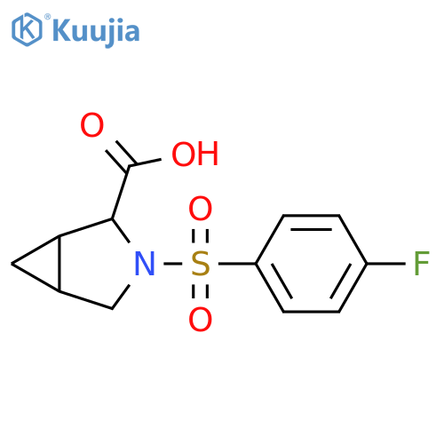 3-(4-fluorobenzenesulfonyl)-3-azabicyclo[3.1.0]hexane-2-carboxylic acid structure
