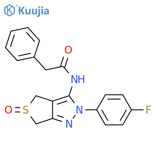 N-[2-(4-fluorophenyl)-5-oxo-2H,4H,6H-5lambda4-thieno[3,4-c]pyrazol-3-yl]-2-phenylacetamide structure