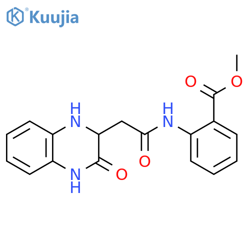 methyl 2-[2-(3-oxo-1,2,3,4-tetrahydroquinoxalin-2-yl)acetamido]benzoate structure