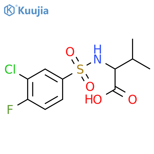 2-(3-chloro-4-fluorobenzenesulfonamido)-3-methylbutanoic acid structure