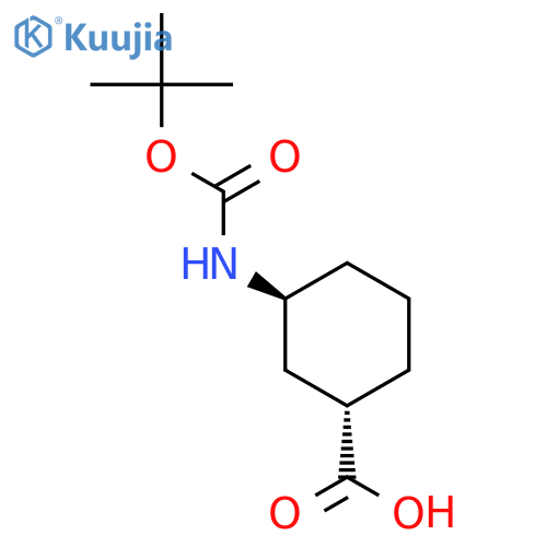 (1S,3S)-3-(tert-butoxycarbonylamino)cyclohexanecarboxylic acid structure