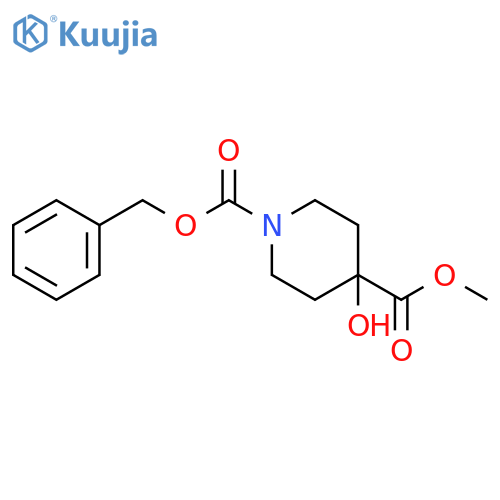 1-benzyl 4-methyl 4-hydroxypiperidine-1,4-dicarboxylate structure