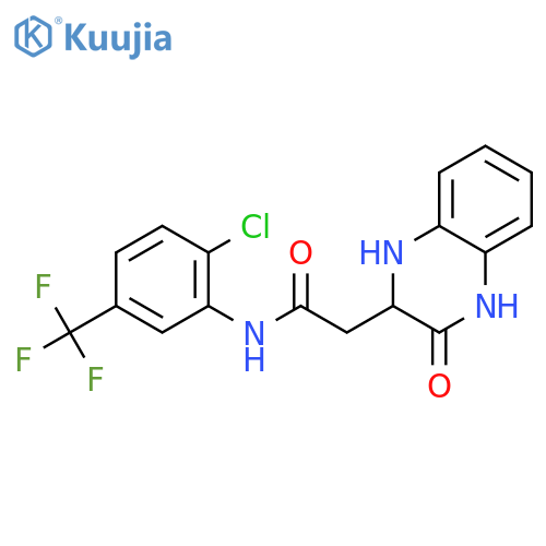 N-2-chloro-5-(trifluoromethyl)phenyl-2-(3-oxo-1,2,3,4-tetrahydroquinoxalin-2-yl)acetamide structure