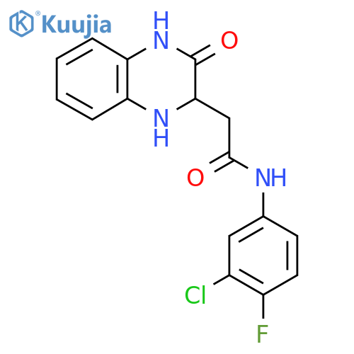 N-(3-chloro-4-fluorophenyl)-2-(3-oxo-1,2,3,4-tetrahydroquinoxalin-2-yl)acetamide structure