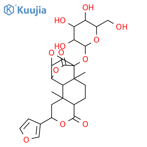 9,7-(Epoxymethano)-4H-oxireno[6,7]naphtho[2,1-c]pyran-4,11-dione,2-(3-furanyl)-7-(b-D-glucopyranosyloxy)dodecahydro-6a,9b-dimethyl-,(2R,4aS,6aR,7S,7aS,8aS,9S,9aR,9bS)- (9CI) structure