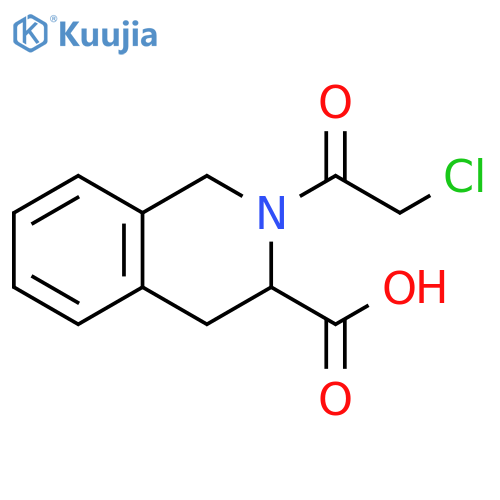 2-(2-chloroacetyl)-1,2,3,4-tetrahydroisoquinoline-3-carboxylic acid structure