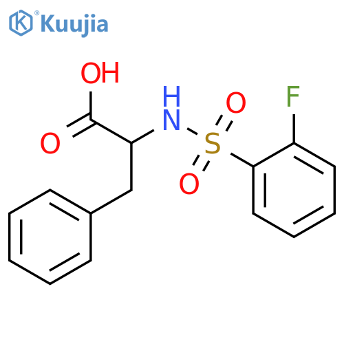 2-(2-fluorobenzenesulfonamido)-3-phenylpropanoic acid structure