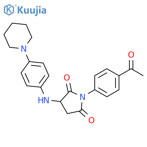1-(4-acetylphenyl)-3-{[4-(piperidin-1-yl)phenyl]amino}pyrrolidine-2,5-dione structure