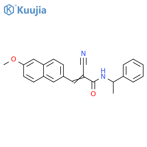 2-Cyano-3-(6-methoxy-2-naphthalenyl)-N-(1-phenylethyl)-2-propenamide structure