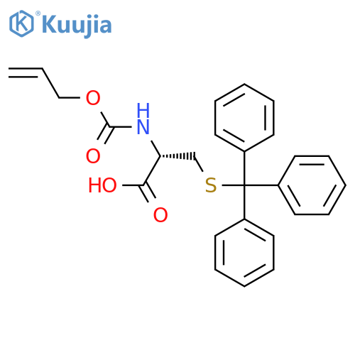 (2S)-2-{[(prop-2-en-1-yloxy)carbonyl]amino}-3-[(triphenylmethyl)sulfanyl]propanoic acid structure