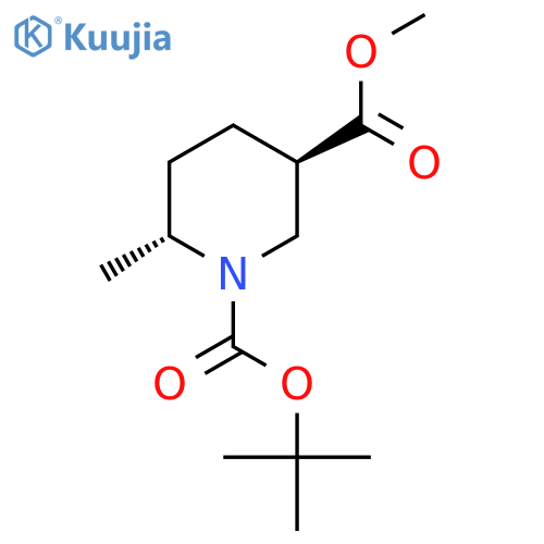 O1-tert-butyl O3-methyl trans-6-methylpiperidine-1,3-dicarboxylate structure
