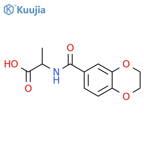 2-(2,3-Dihydrobenzo[b][1,4]dioxine-6-carboxamido)propanoic acid structure