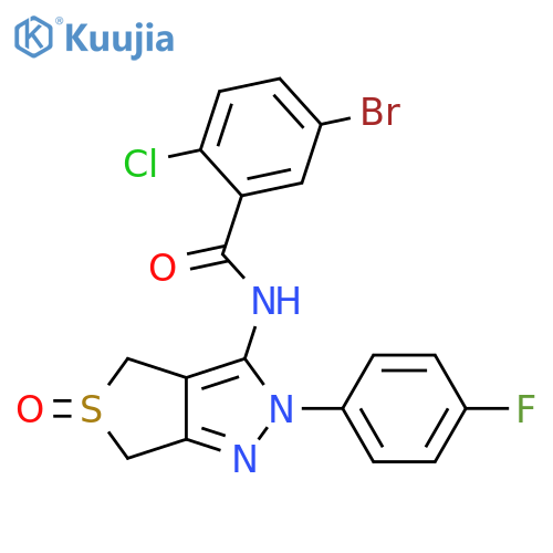 5-bromo-2-chloro-N-[2-(4-fluorophenyl)-5-oxo-2H,4H,6H-5lambda4-thieno[3,4-c]pyrazol-3-yl]benzamide structure