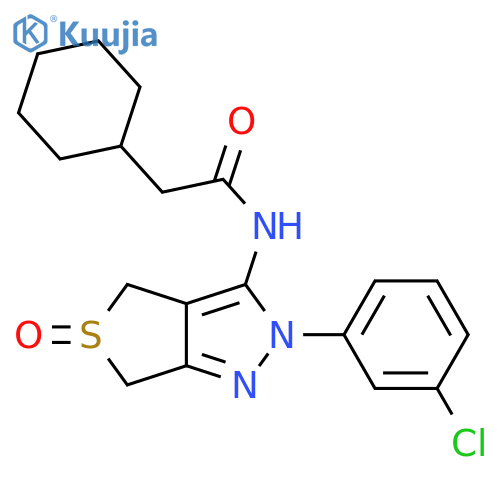 N-[2-(3-chlorophenyl)-5-oxo-2H,4H,6H-5lambda4-thieno[3,4-c]pyrazol-3-yl]-2-cyclohexylacetamide structure