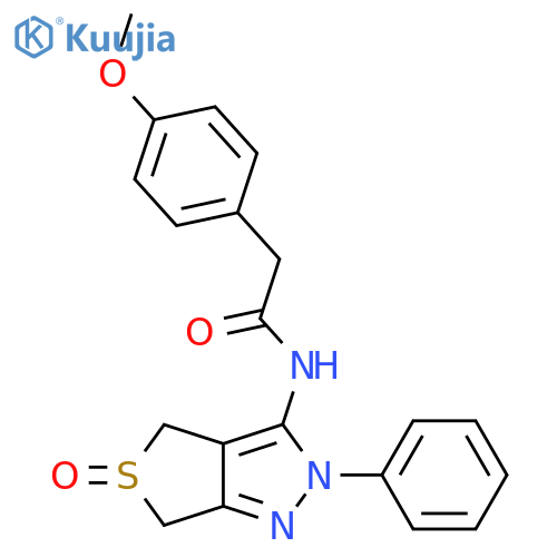 2-(4-methoxyphenyl)-N-{5-oxo-2-phenyl-2H,4H,6H-5lambda4-thieno[3,4-c]pyrazol-3-yl}acetamide structure