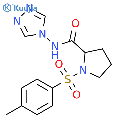 1-(4-methylphenyl)sulfonyl-N-(1,2,4-triazol-4-yl)pyrrolidine-2-carboxamide structure